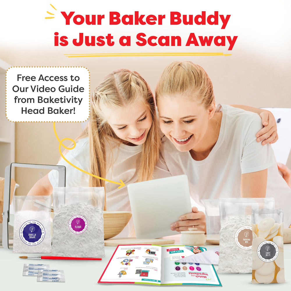 Family baking time with Baketivity Masterpiece Cookies kit reduces kitchen chaos