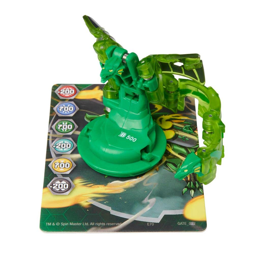 Bakugan Geogan Viperagon glow highlights vibrant colors for collection photos.