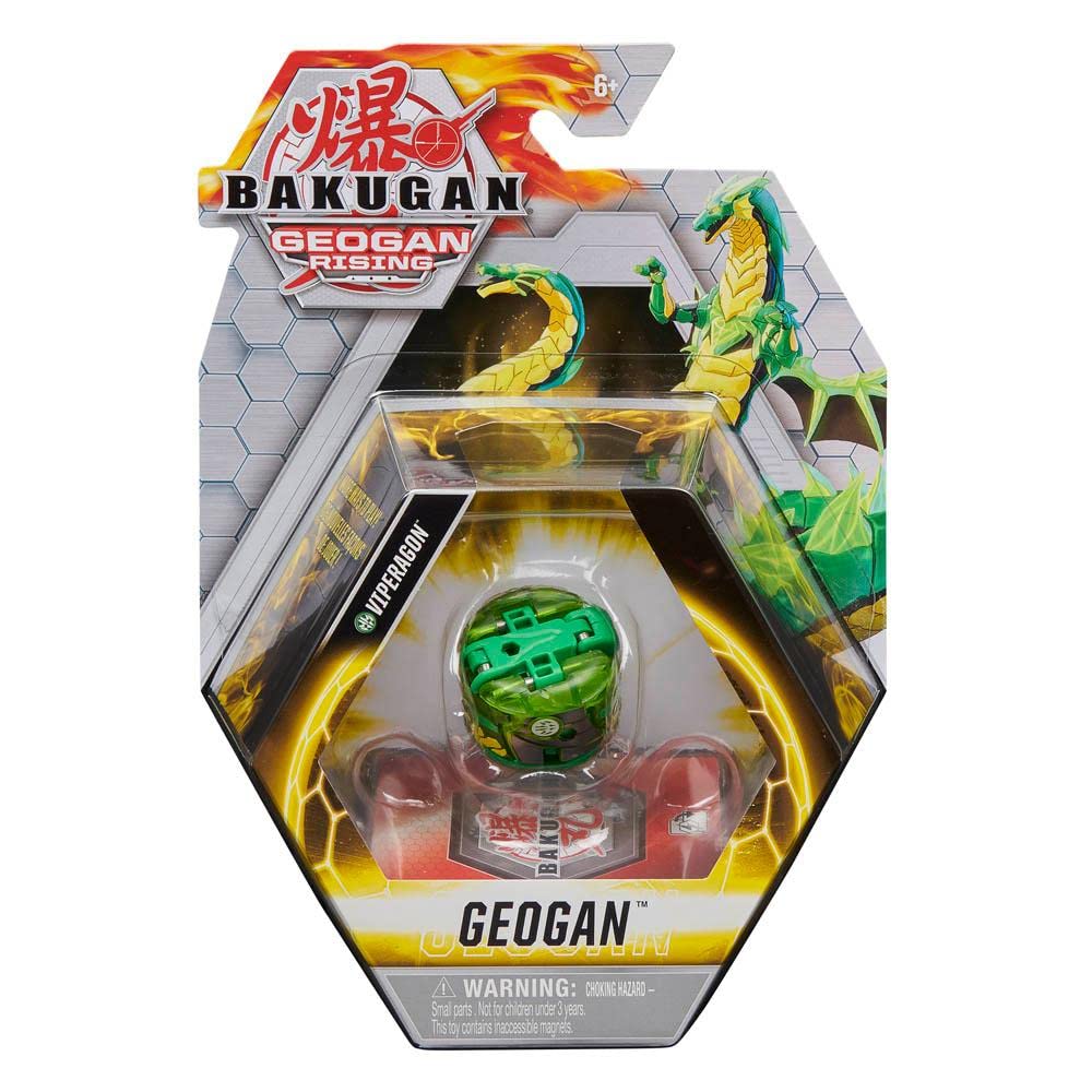 Bakugan Geogan Viperagon profile shows its new shape and translucent details for display.
