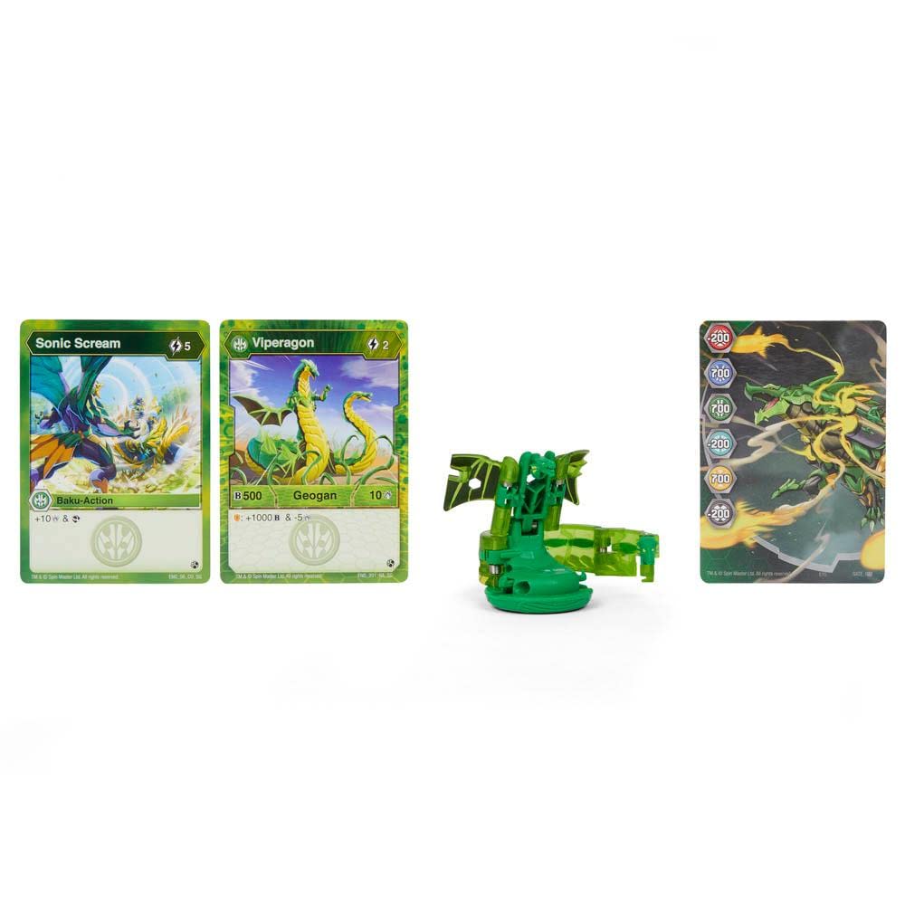 Bakugan Geogan Viperagon transformation demonstrates pop-open action for gameplay.