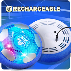 BaLaM blue LED lights illuminate the ball during play.