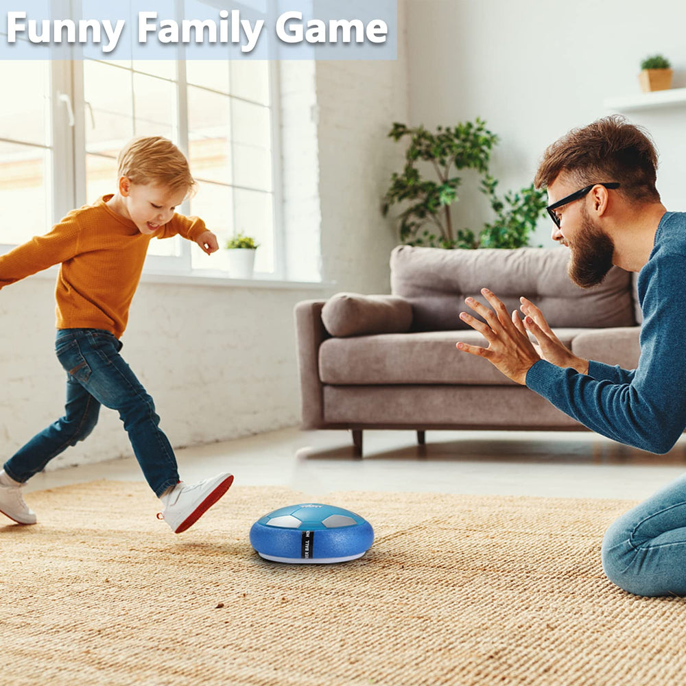 BaLaM hover soccer ball in action on smooth floors for versatile play.