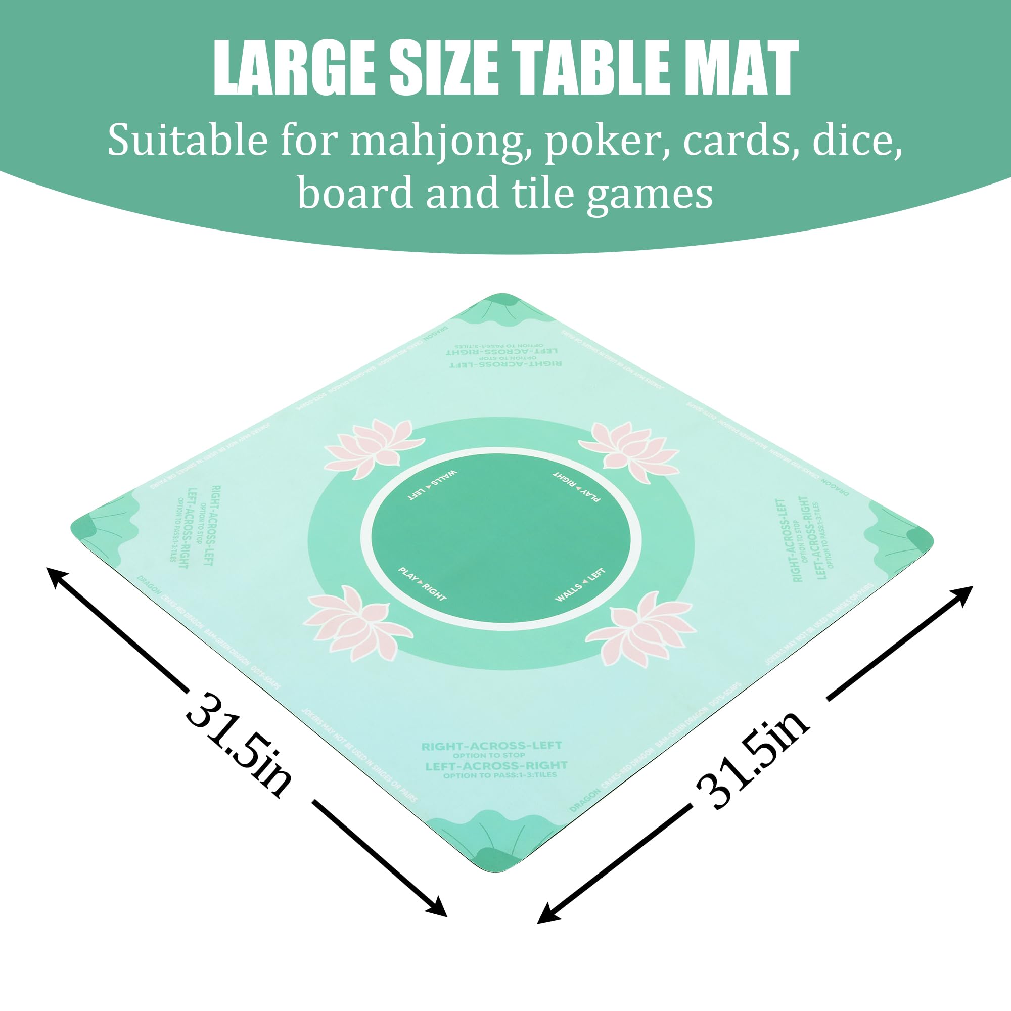 BALAPET mahjong mat shows built-in rules for quick learning