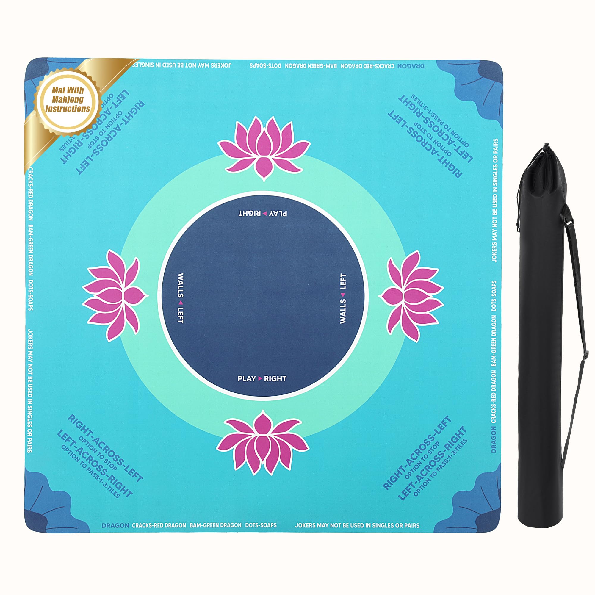 BALAPET portable mahjong mat with instructions on surface for quick learning and smooth play