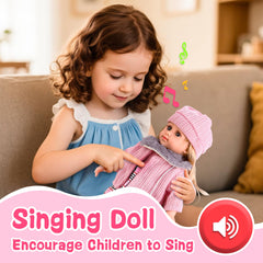 Baljinder touch the music doll feature offers soothing melodies.