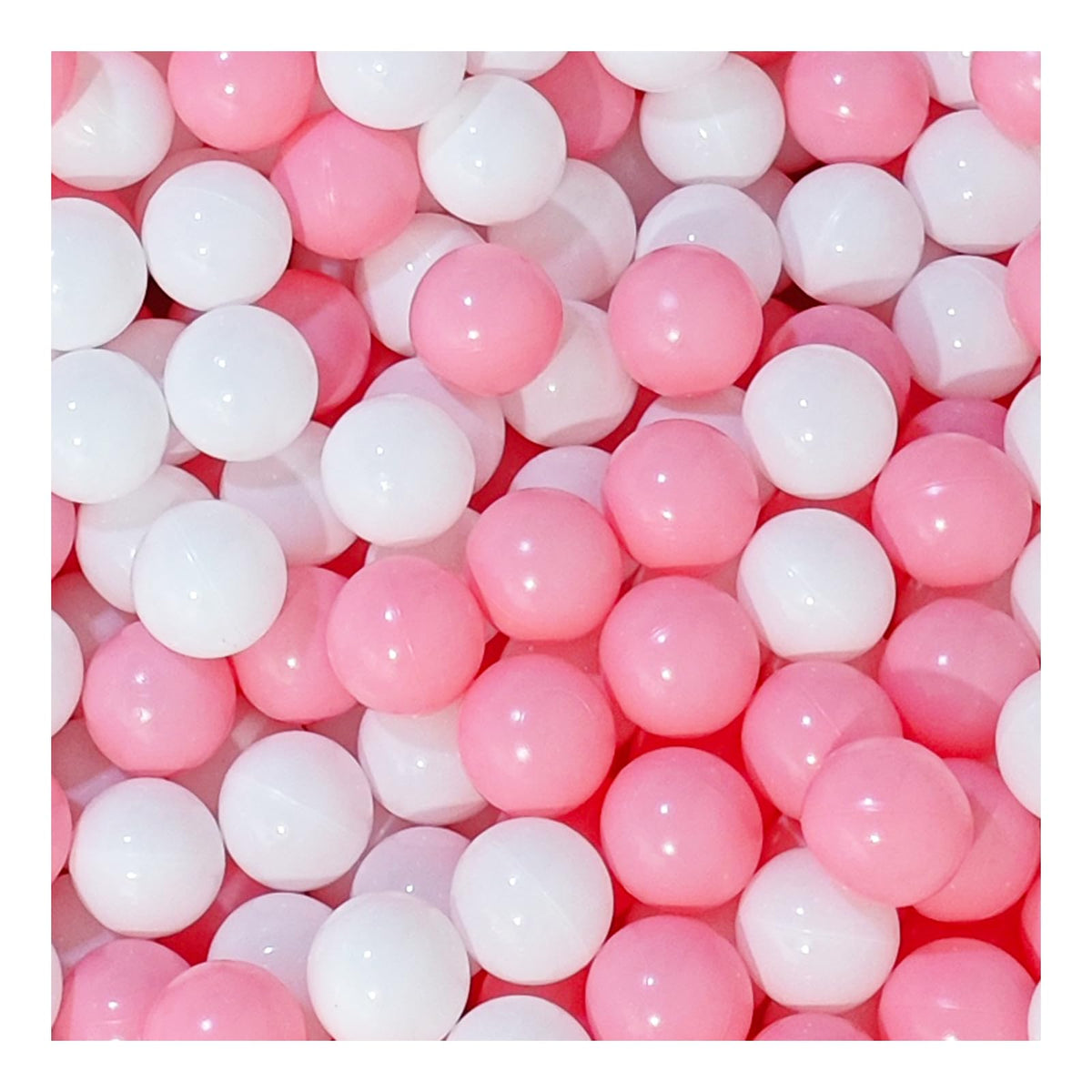 2.2in Ball Pit Balls in pink and white for safe, colorful playtime.