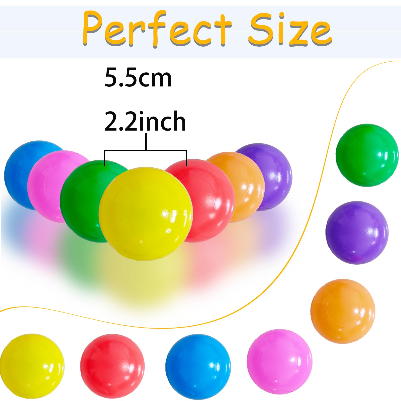 Ball pit balls in blue color versatile for pools, tents, and bounce houses.