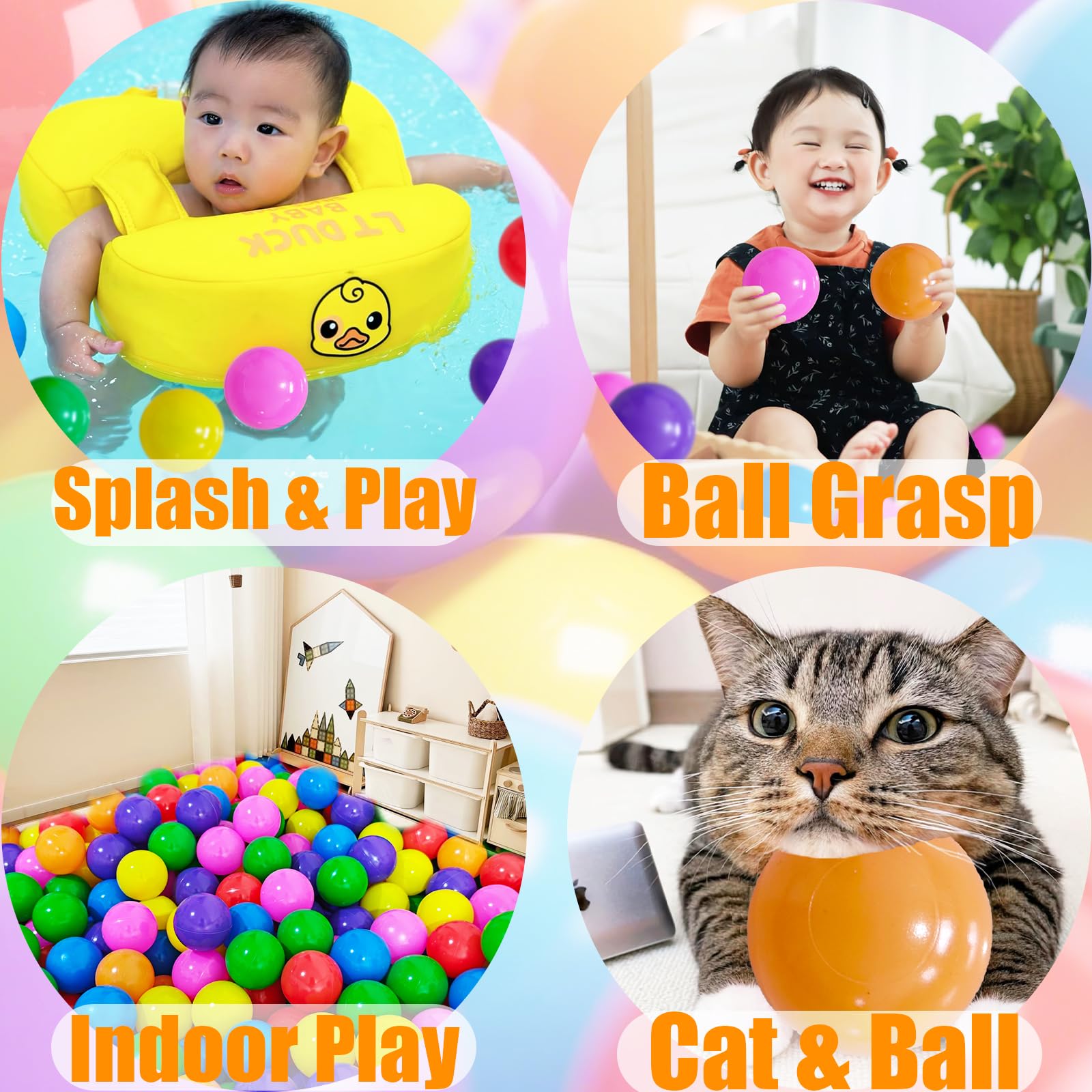 Ball pit balls in green color with smooth edges for curious exploration.