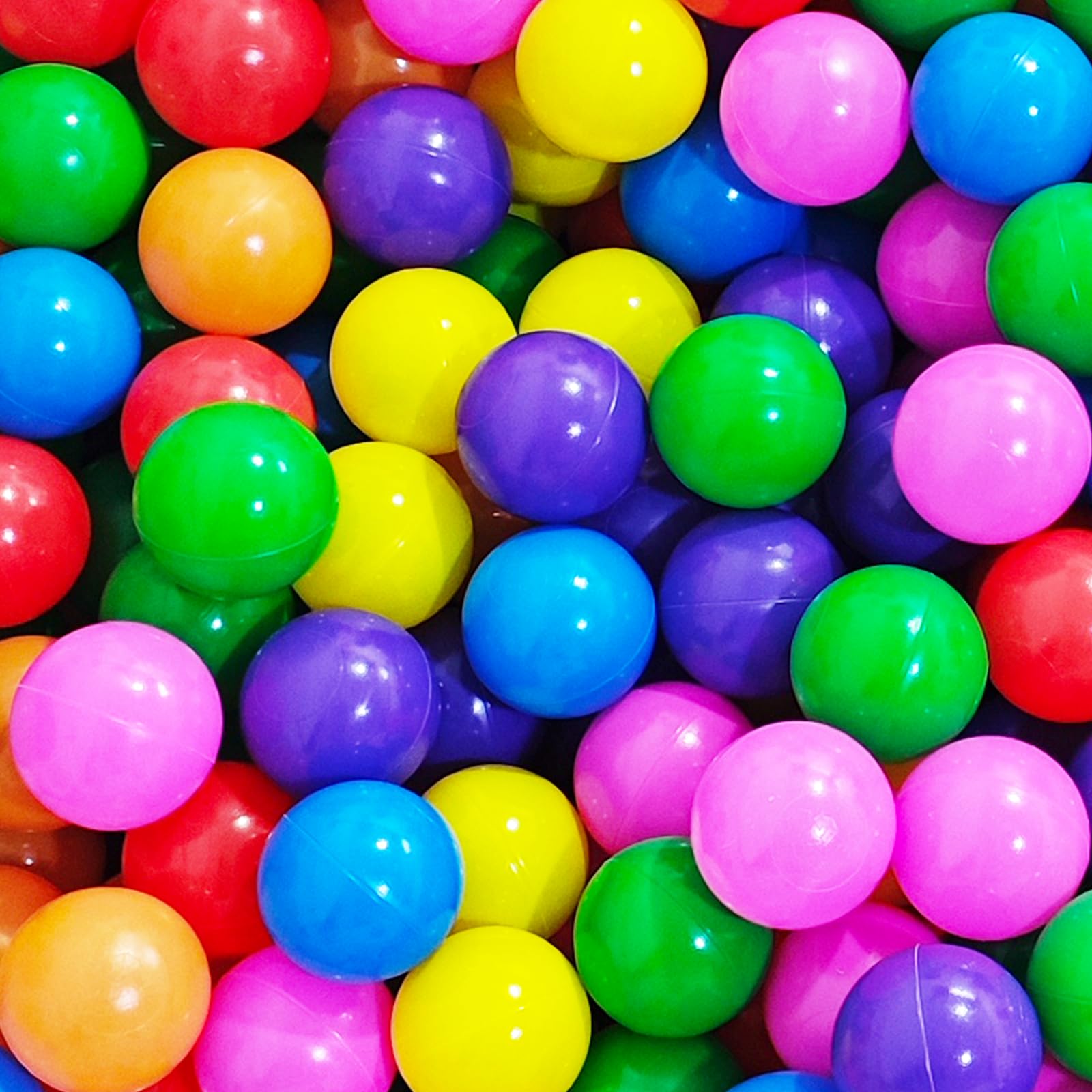 Ball pit balls in red color promote color recognition and safe play for toddlers.