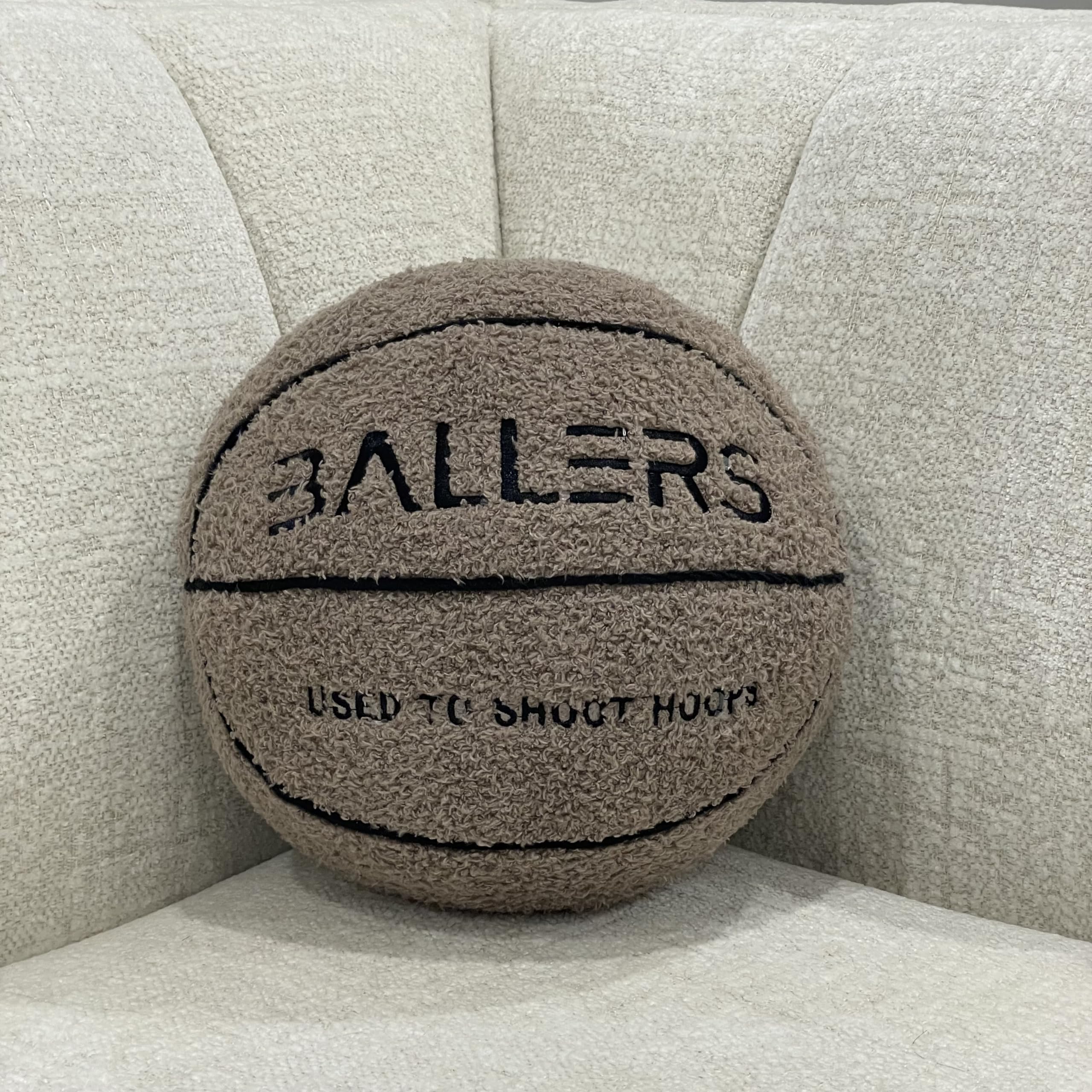 Ballers Plush Basketball Pillow features sturdy construction for durable use