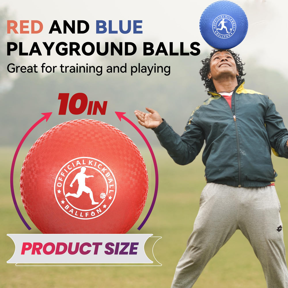 BallFUN dodgeballs in red and blue, 2-pack for versatile games.