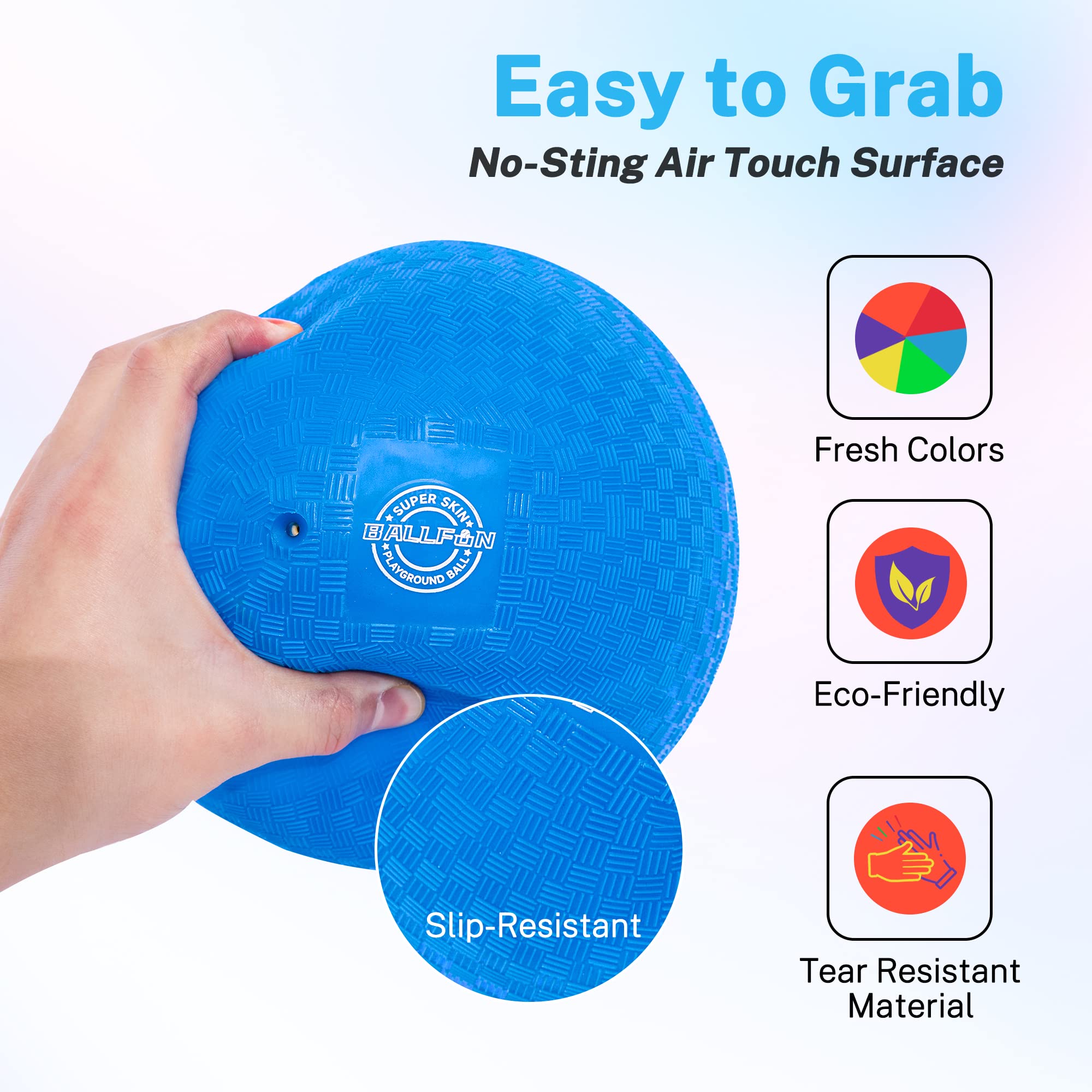 BallFUN 7-inch purple dodgeball designed for outdoor and indoor practice.