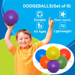 BallFUN 7-inch red dodgeball featuring non-slip texture for precise throws.
