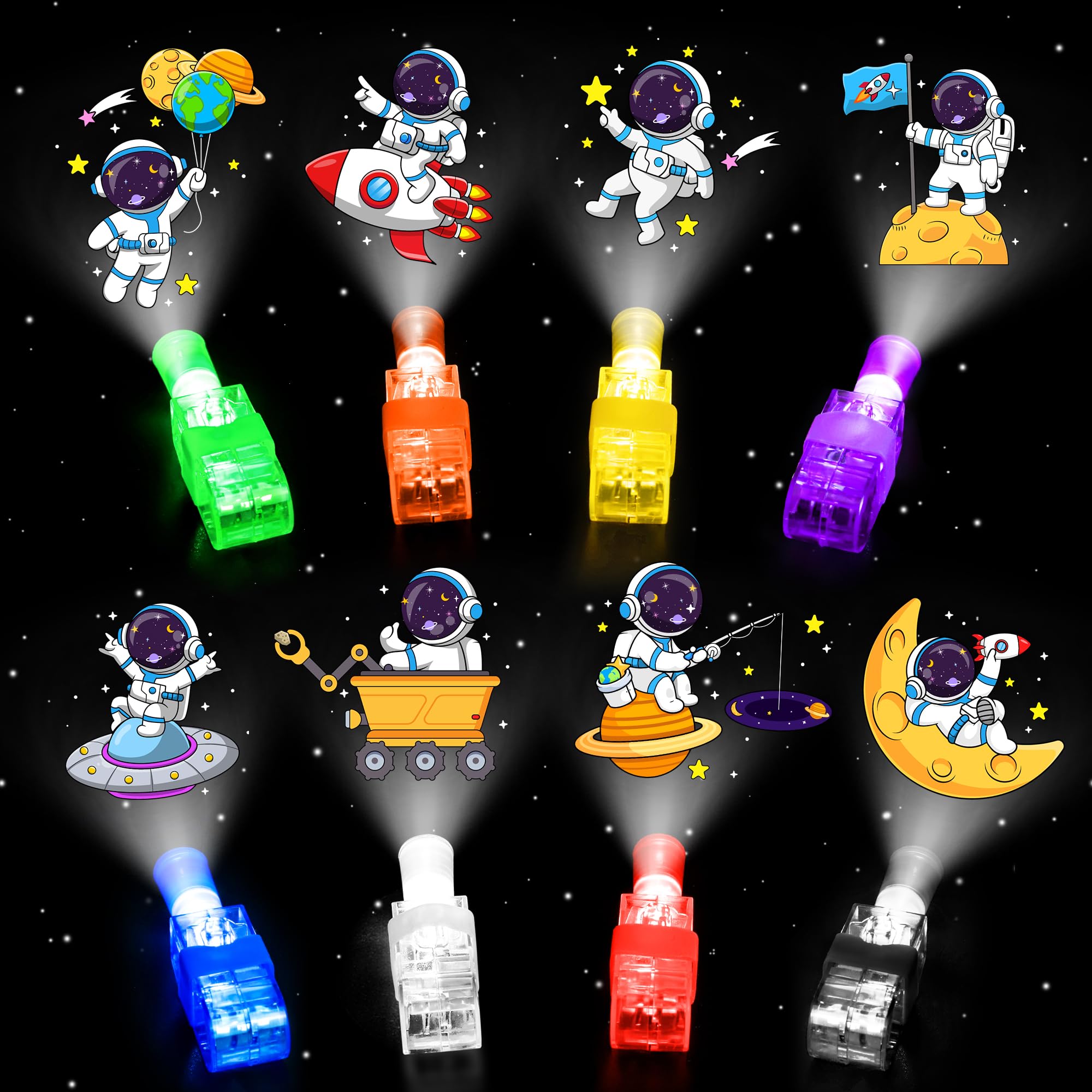 Bamamon finger lights with astronaut pattern glow for classroom party favors