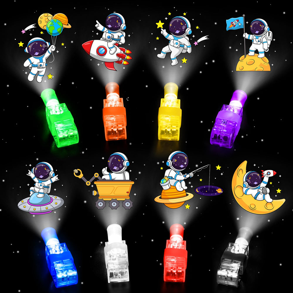 Bamamon finger lights with astronaut pattern glow for classroom party favors