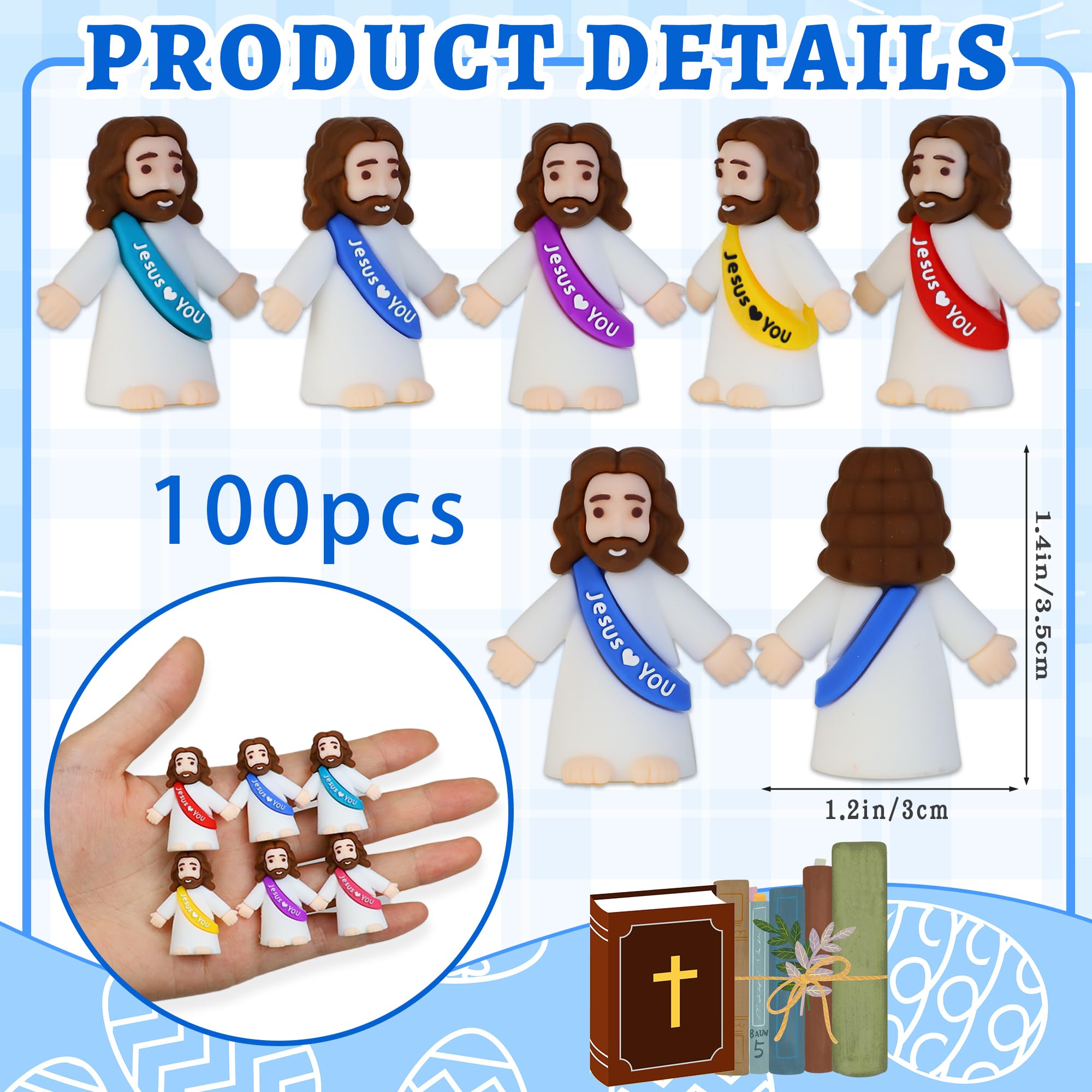 Bamamon mini Jesus figurine compact design ideal for classroom rewards and crafts.