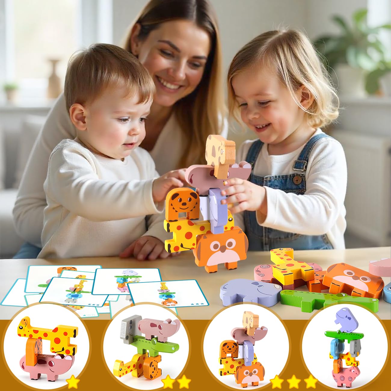 Bambilo crocodile blocks encourage hands-on play and color discovery.