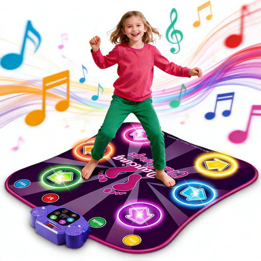 Bambilo light-up arrows dance mat with six guiding arrows for interactive play.