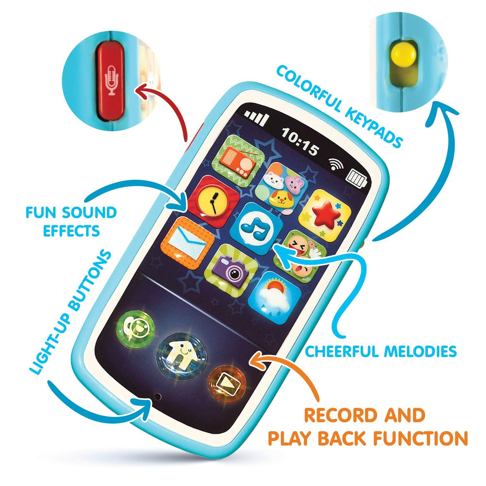 Bambiya Baby Phone features a simple on off switch for easy power control during play