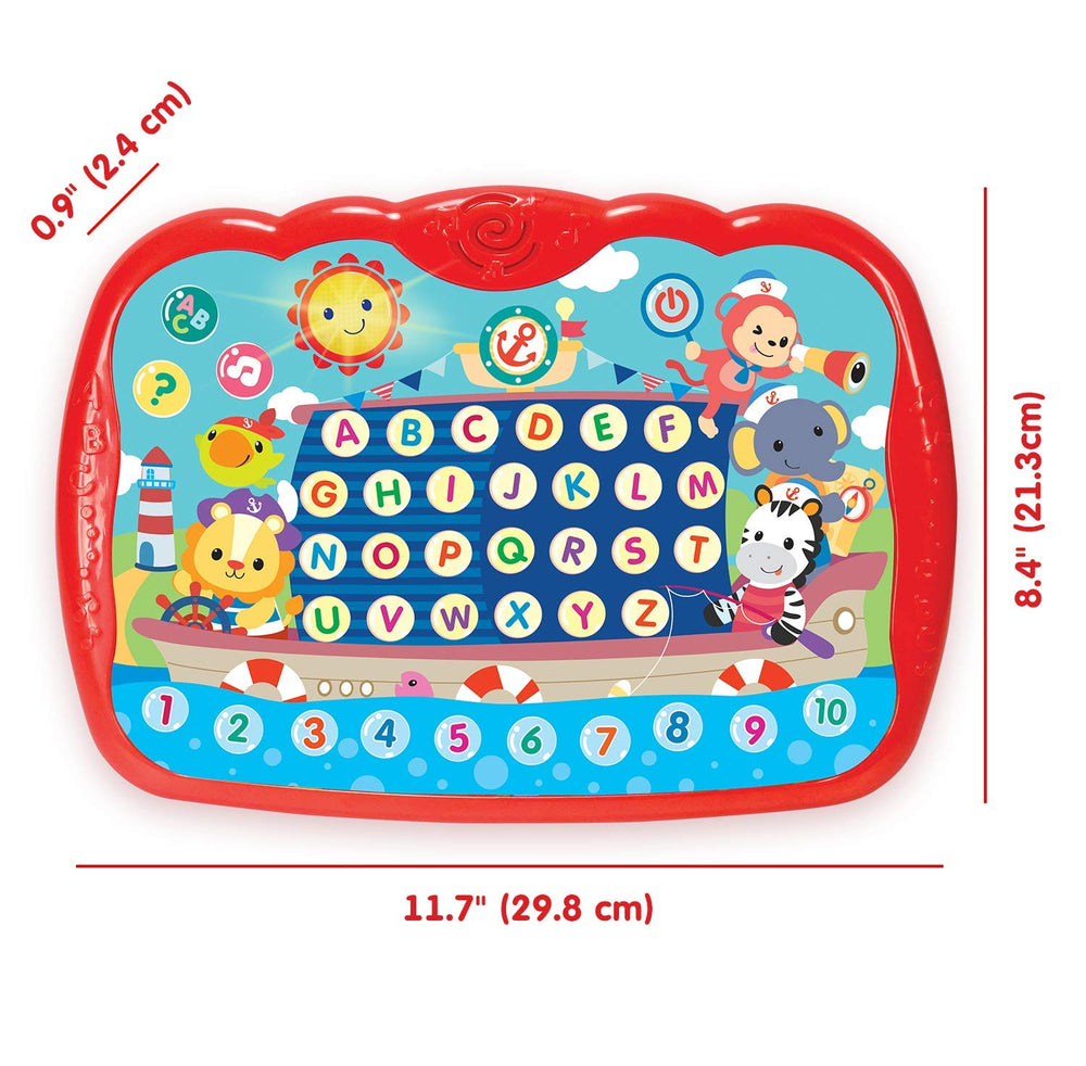 Bambiya tablet in music mode with colorful icons