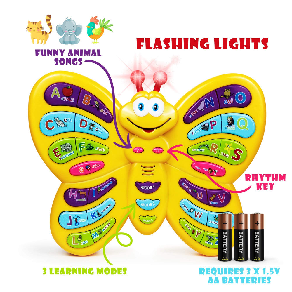 Bambiya Preschool ABC Butterfly spelling mode engages kids in letter-based practice.