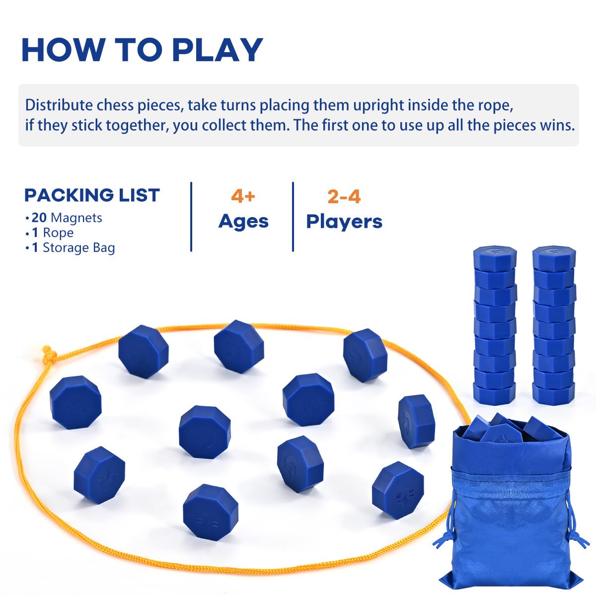 Bameca magnetic chess game travel-friendly, portable two-player competition.