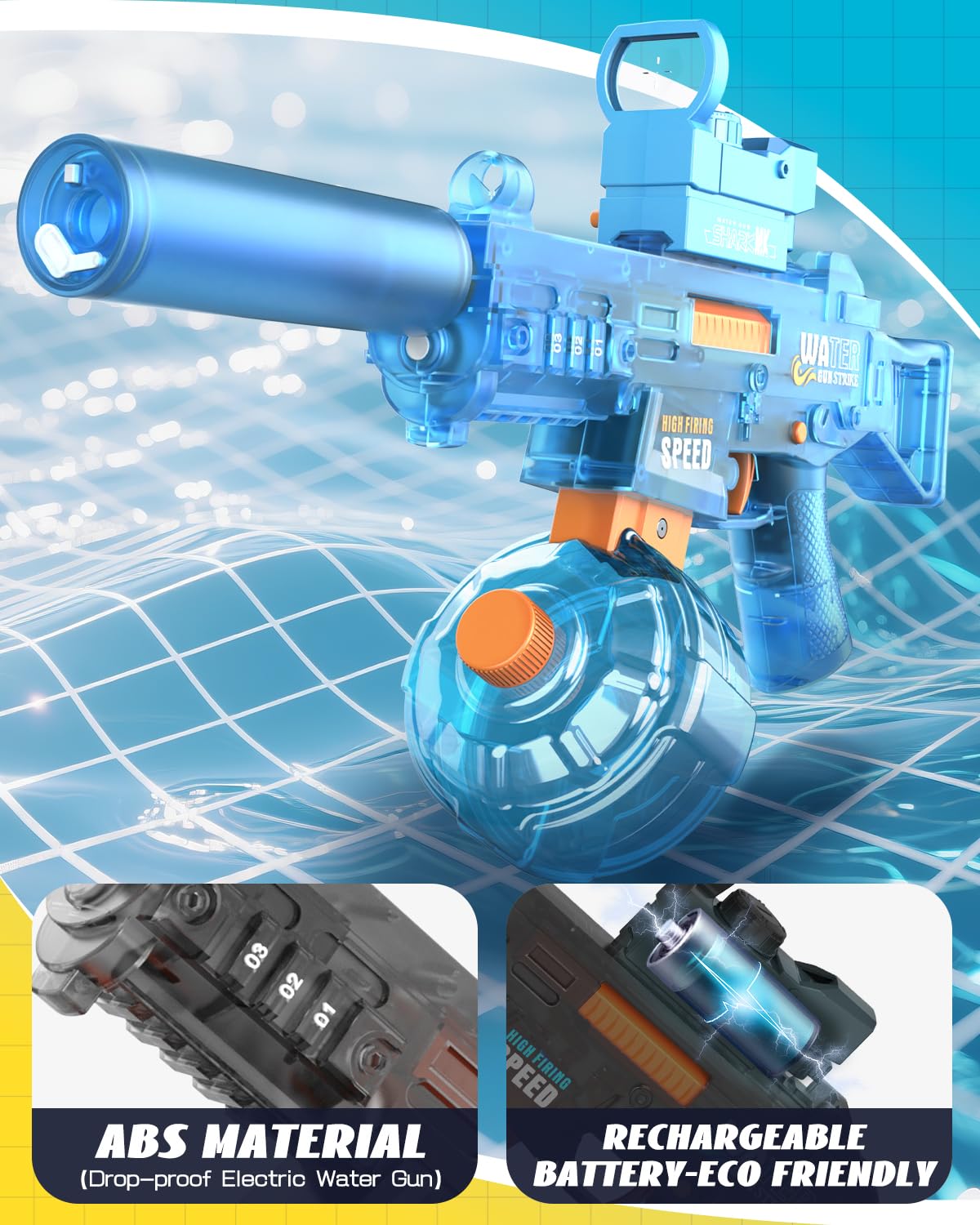 Bamiwe LED night light water gun glows during evening play