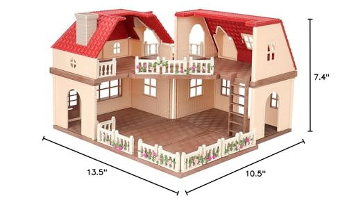 BananMelBM Family Cozy Cabin Doll House durable solid materials for active play.