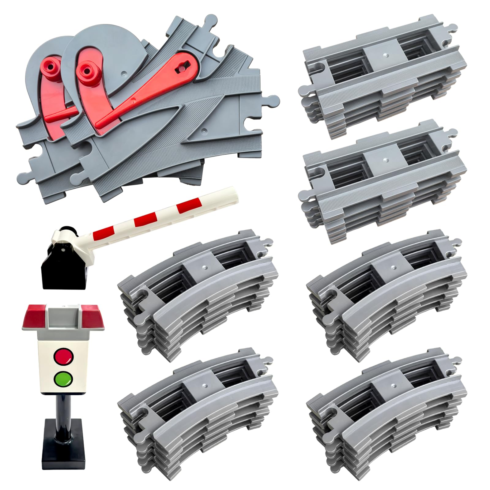 BananMelonBM 37-piece train track set compatible with other brands for versatile layouts.