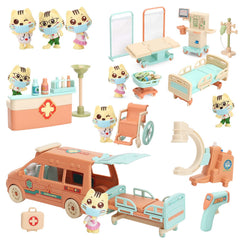 BananMelonBM cat dolls doctor kit with ambulance lights for imaginative play