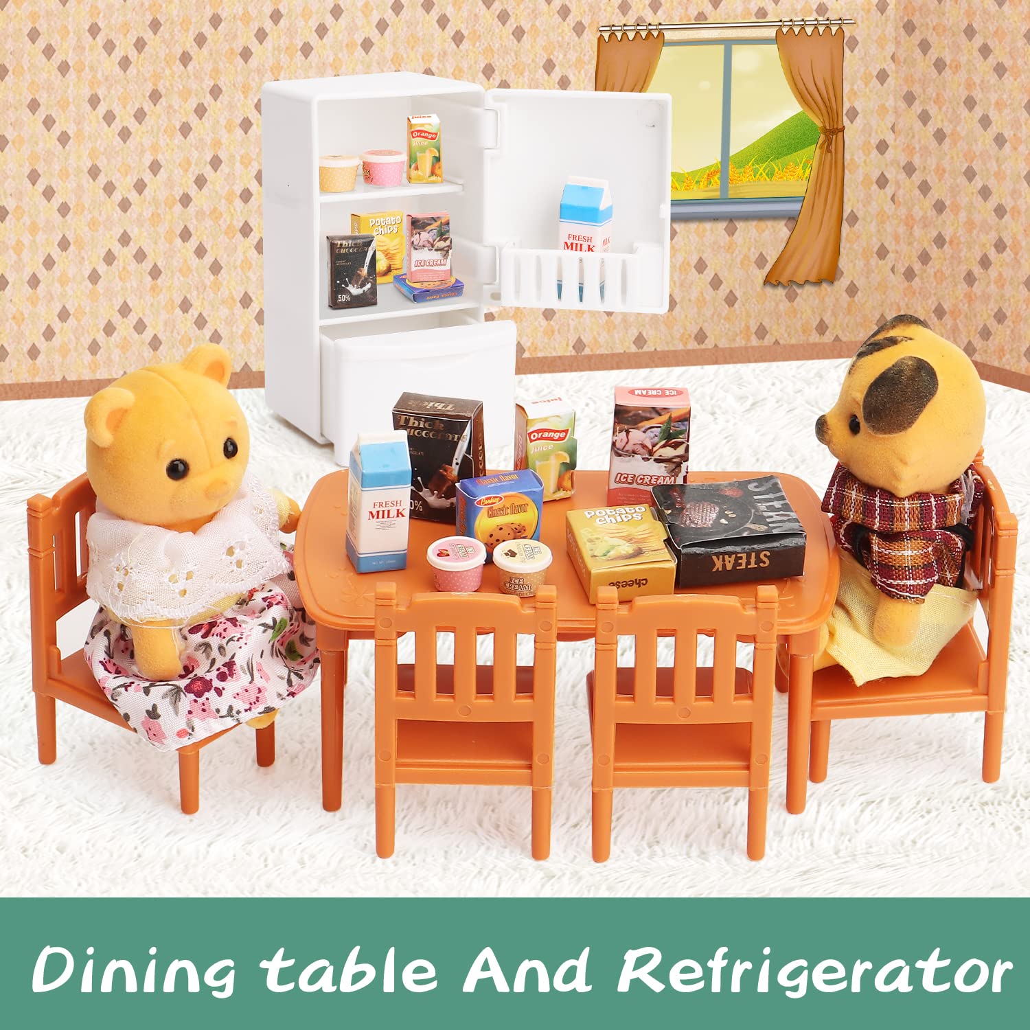 BananMelonBM dollhouse dolls not included with safe, child-friendly setup for storytelling