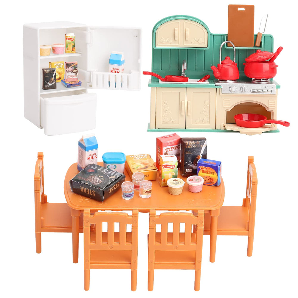 BananMelonBM dollhouse kitchen set close-up showing durable, kid-friendly details for imaginative play