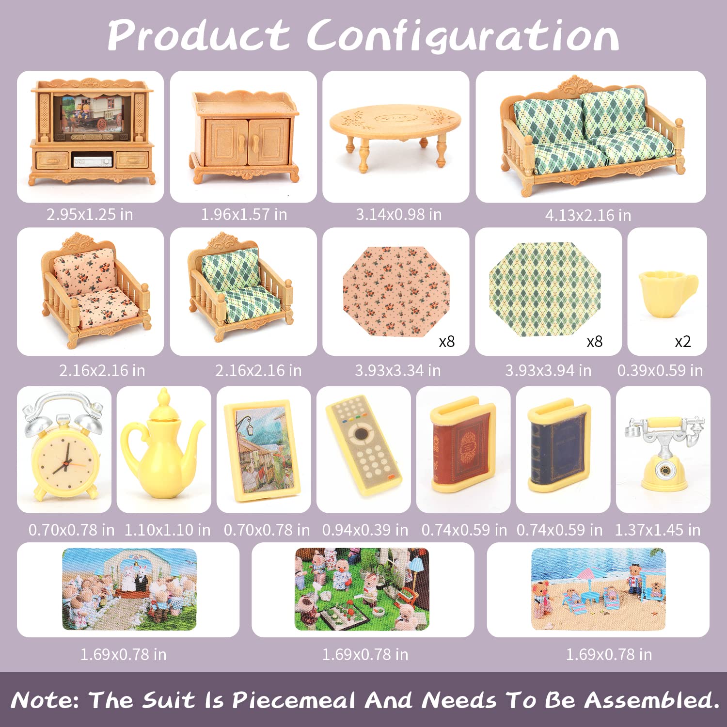 BananMelonBM dollhouse sofa color palette helps kids customize scenes.