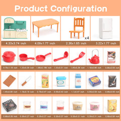 BananMelonBM dollhouse table and chairs with smooth edges for cooperative pretend meals