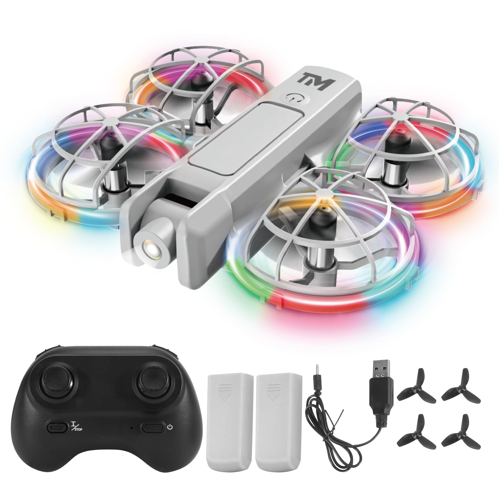 BananMelonBM mini drone with 20 LED modes for vivid indoor fun.