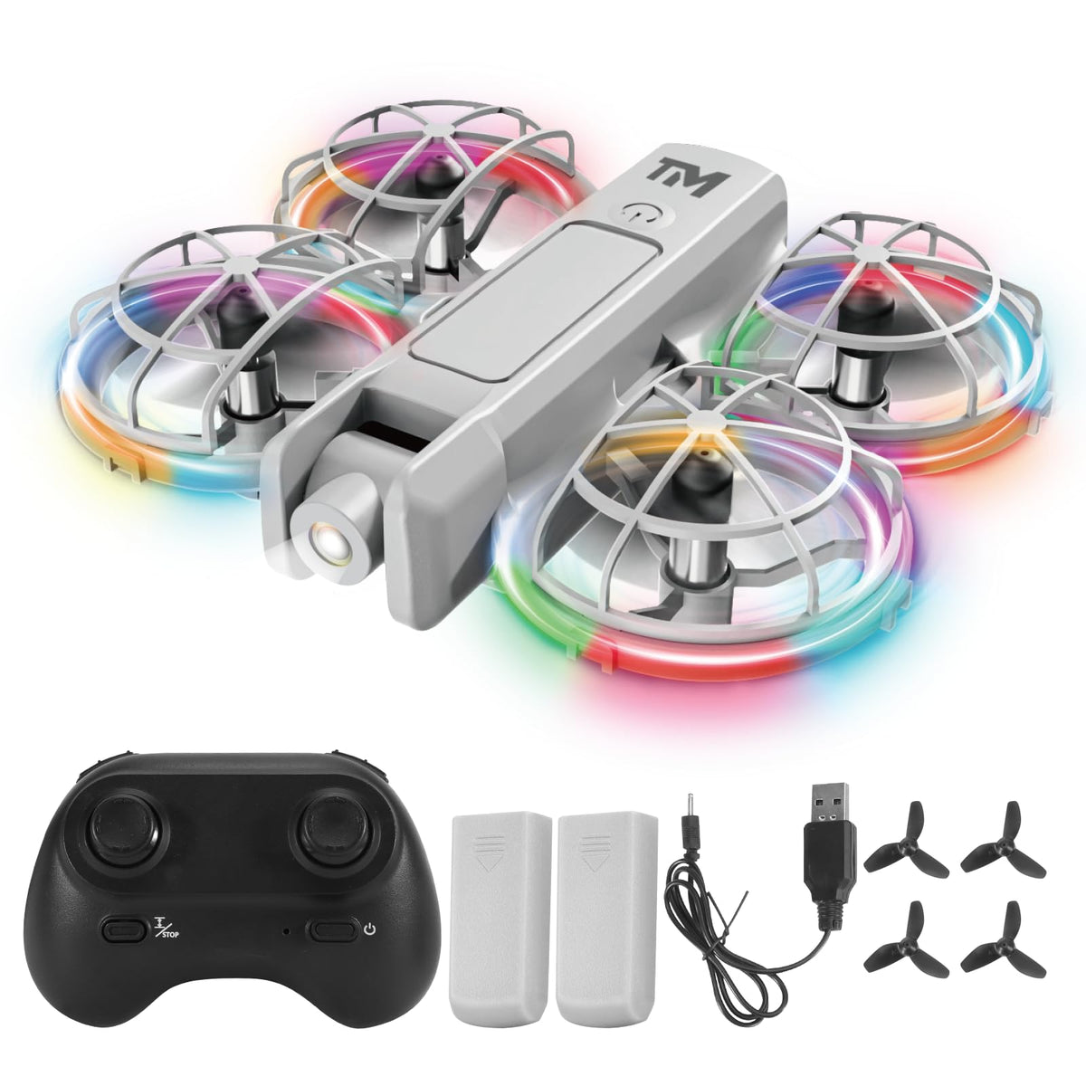 BananMelonBM mini drone with 20 LED modes for vivid indoor fun.