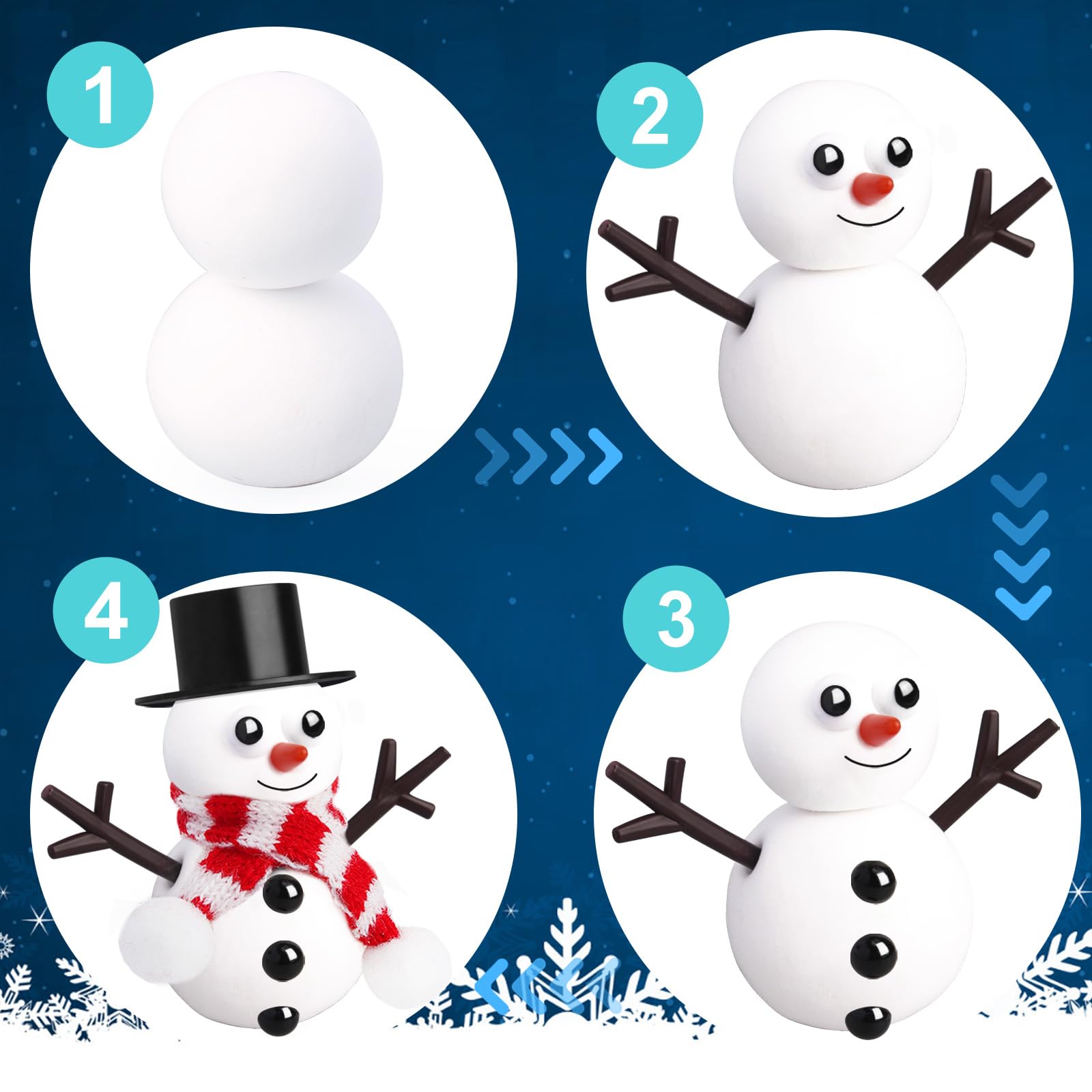 BANBBUR colorful hats and scarves to personalize each snowman