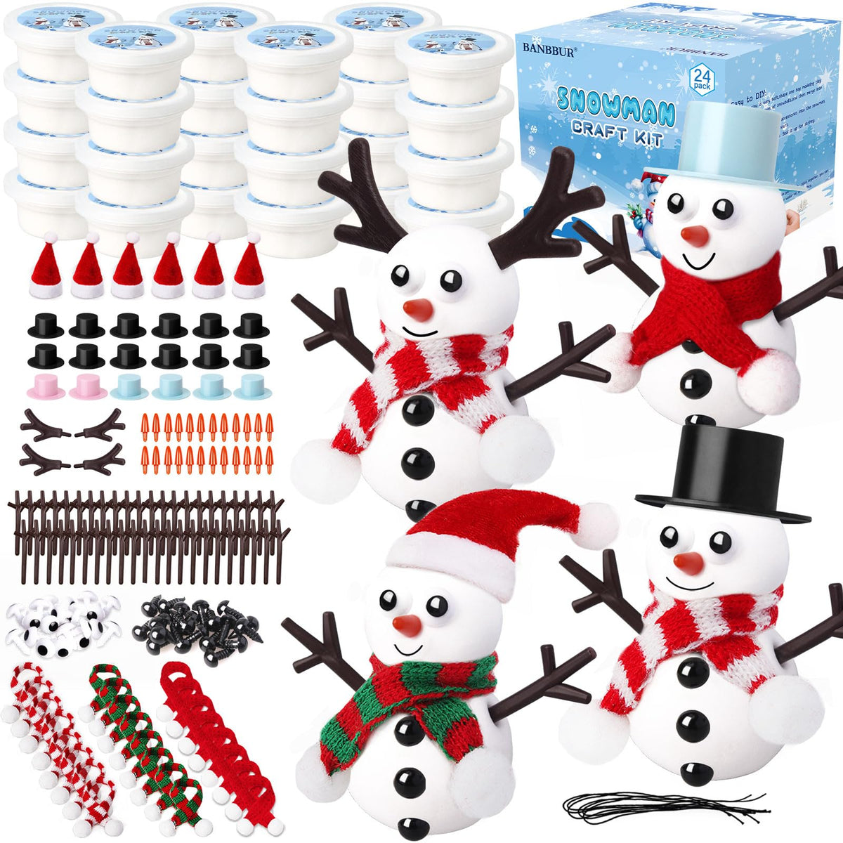 BANBBUR snowman kit box showing complete set for easy, gift-ready holiday crafts.