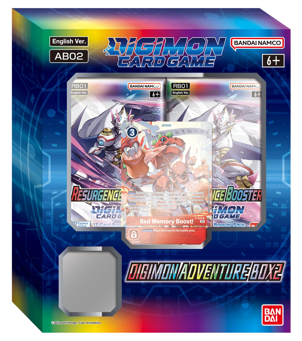 Bandai Digimon Adventure Box unboxing: four booster packs and a Digimon figure for collectors and players.