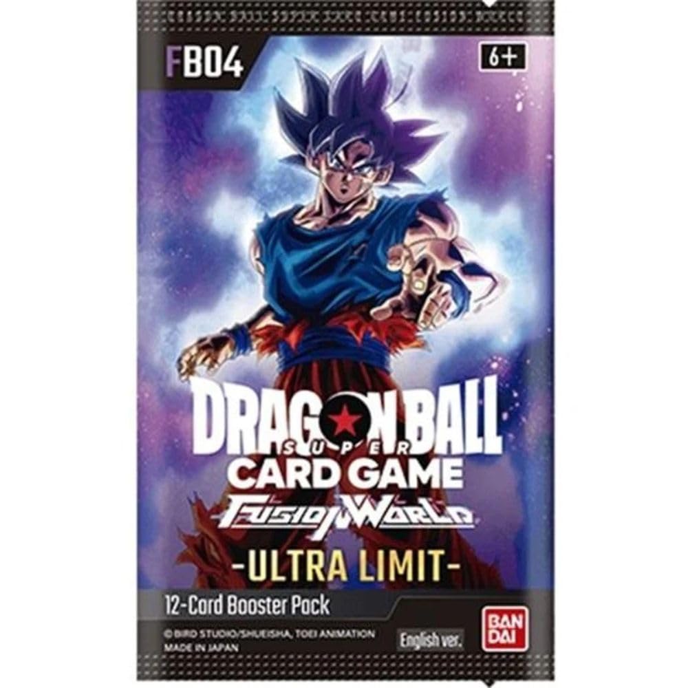 Bandai Dragon Ball Super Fusion World Ultra Limit booster box interior reveals cards and pulls.