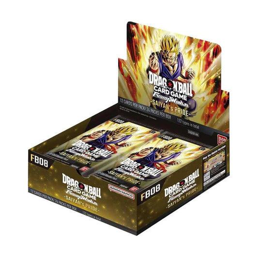 Bandai Dragon Ball Super TCG FB08 Fusion World box cover featuring Saiyan artwork