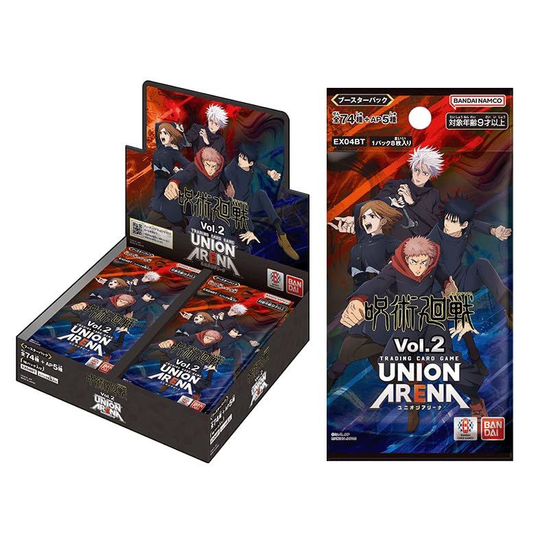 Bandai Jujutsu Kaisen Union Arena Vol. 2 booster box with new illustrations for collectors and players.