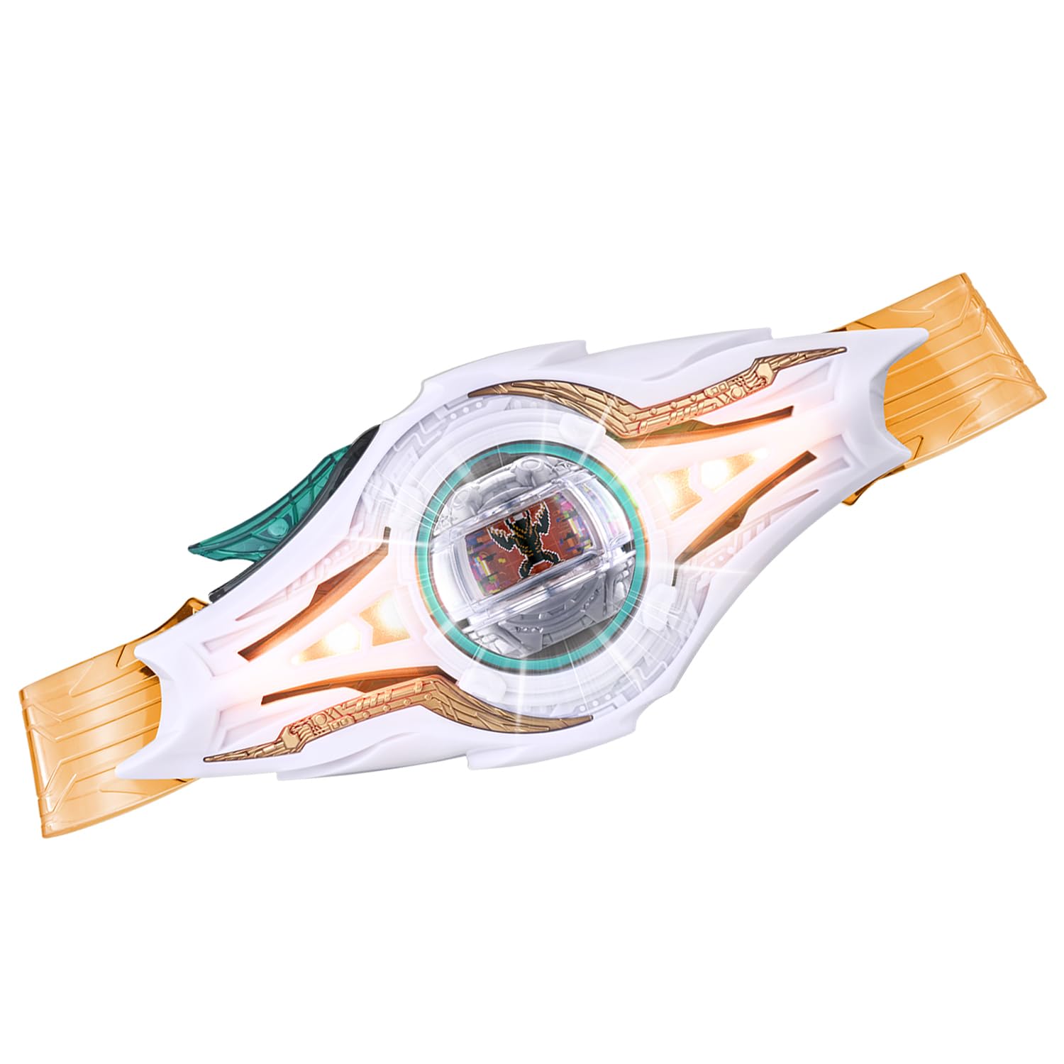 Bandai Kamen Rider Knight Invoker Buckle close-up showing premium cosplay detail.