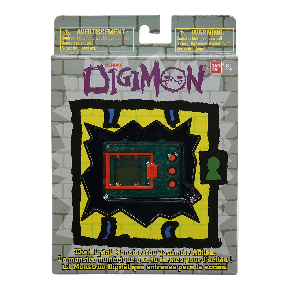 Bandai Namco Digmon Device, translucent green, training session showing progress.
