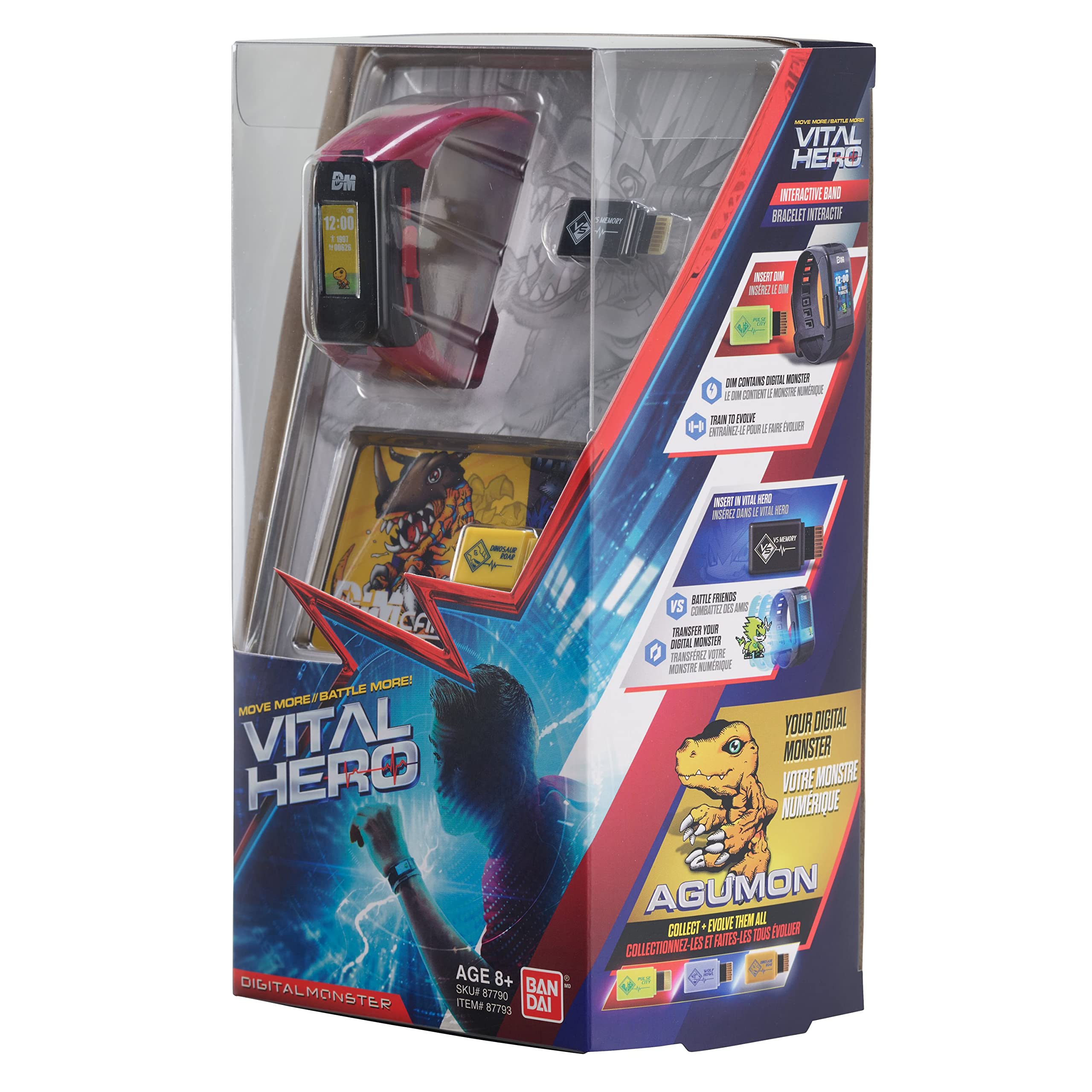 Bandai Namco Digimon Vital Hero red step counter tracks daily movement