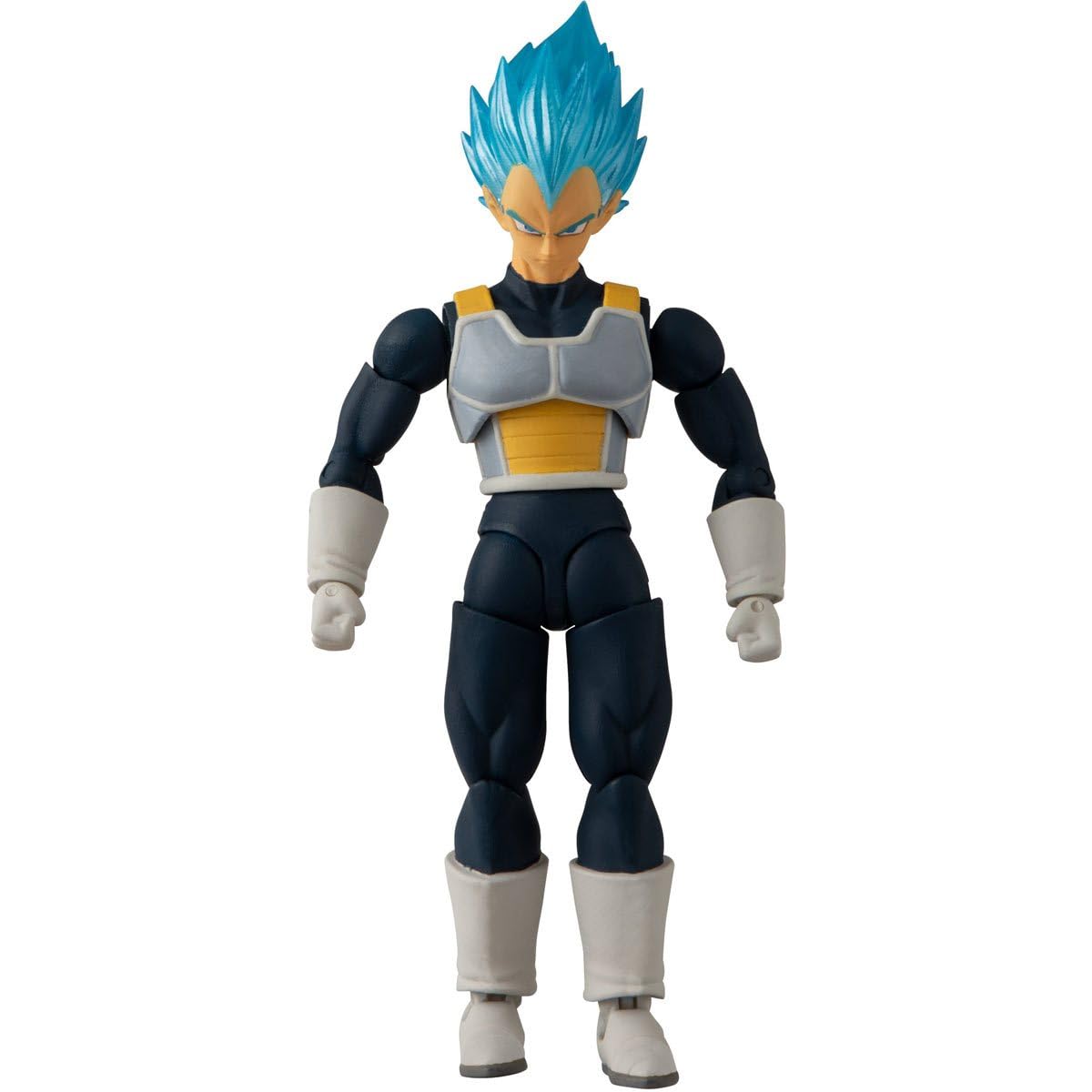 Bandai Namco Dragon Ball Evolve Vegeta blue front view for dynamic display.
