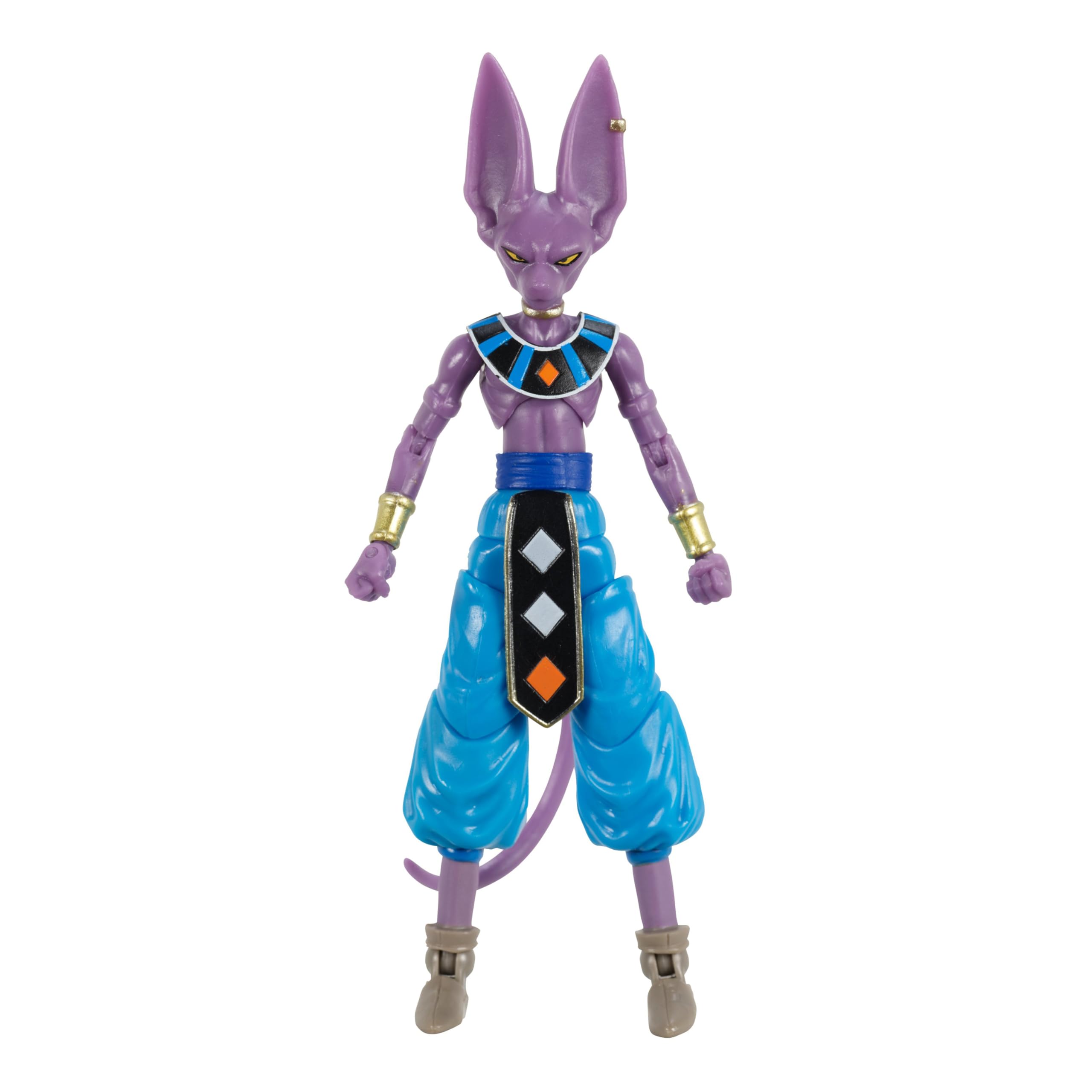 Bandai Namco Dragon Ball Super Evolve Beerus figure front view, display-ready with detailed articulation