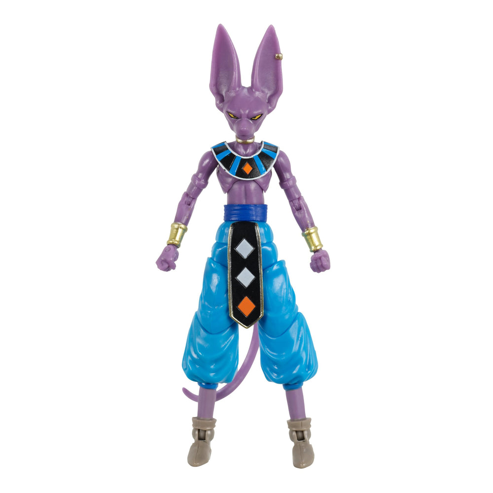 Bandai Namco Dragon Ball Super Evolve Beerus figure front view, display-ready with detailed articulation