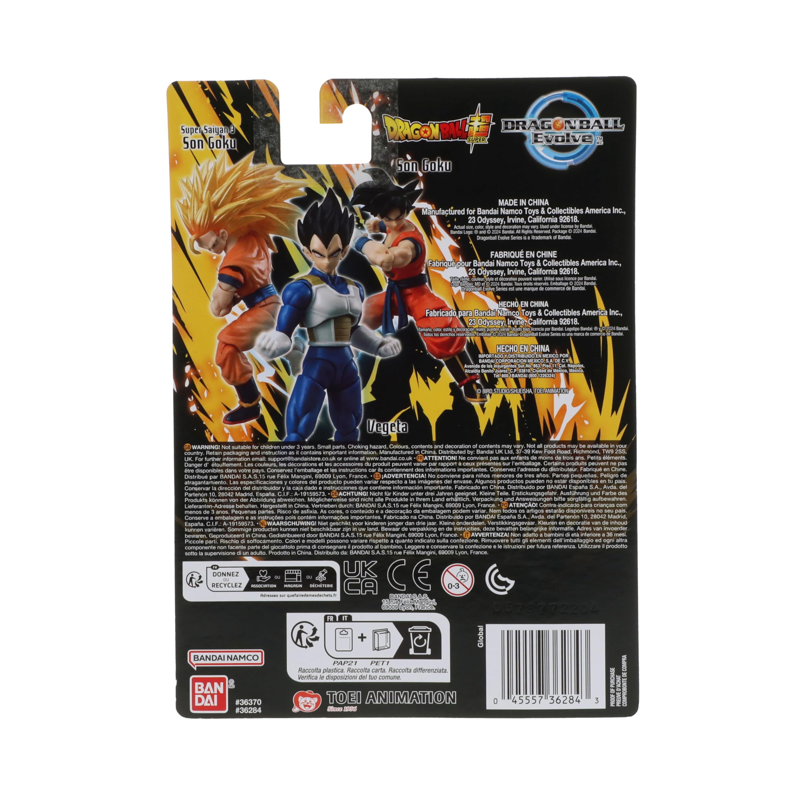 Display-ready Vegeta Evolve figure with other figures for a scene