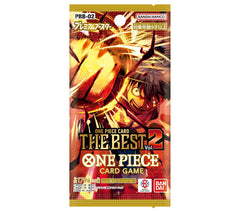 Bandai One Piece Card Game The Best Vol-2 booster box content shot showing ten cards.